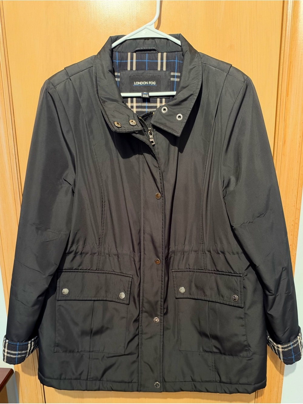 London Fog Black Women's Trench-Style Water-Resistant Coat